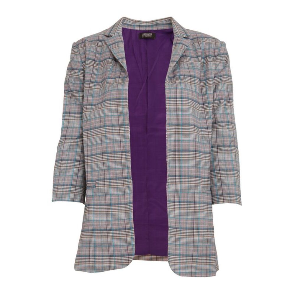 Girls On Film Womens/Ladies Avenue Check Blazer / Gray